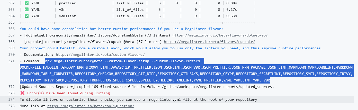 Example command to generate the custom flavor